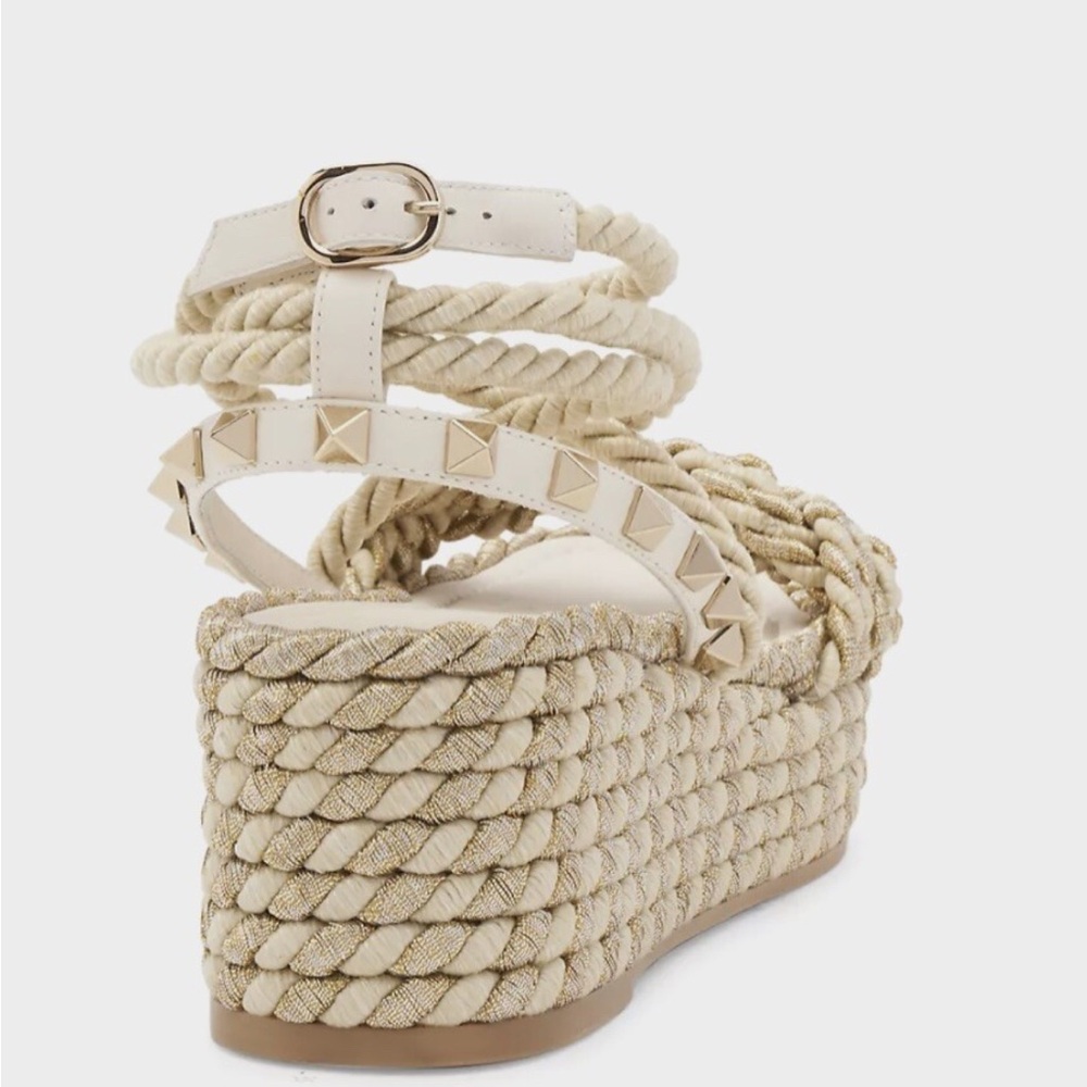 Valentino Cream Rockstud Sandals - Picture 8 of 9